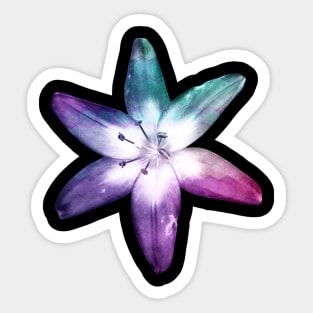 Purple Pink Green Flower Sticker